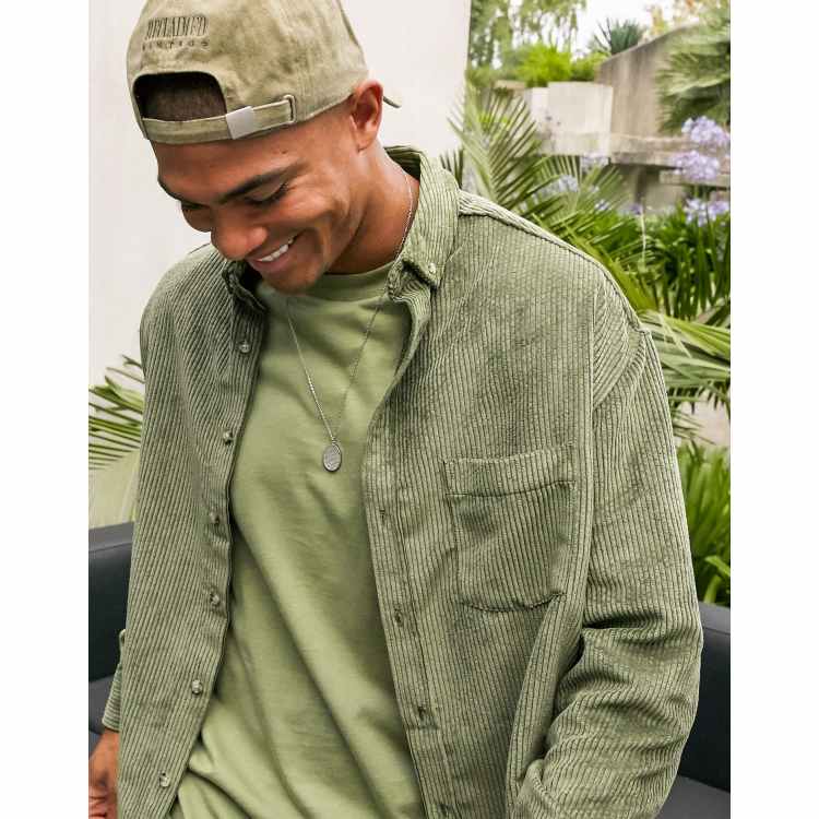 Apparel New Men's Loose Baseball Collar Button Front Shirt Plus