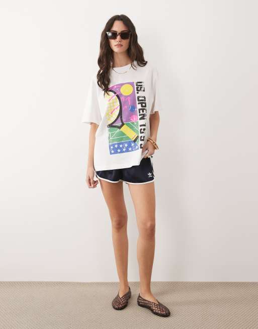ASOS DESIGN Oversized 90's us open graphic in white, 2 of 4