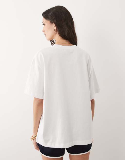 ASOS DESIGN Oversized 90's us open graphic in white, 3 of 4