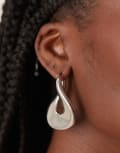 [ASOS DESIGN] ASOS DESIGN oversized abstract hoop earrings in brushed silver tone No Size silver