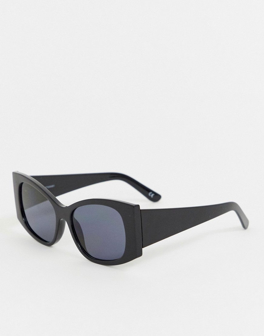 ASOS DESIGN oversized angled square sunglasses-Black