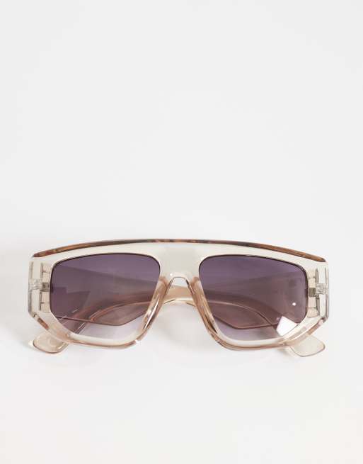 ASOS DESIGN oversized angular aviator in grey smoke, 3 of 3