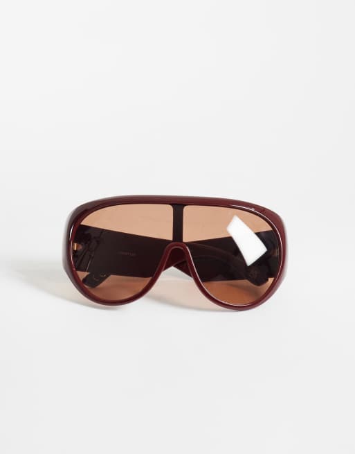 ASOS DESIGN - Oversized aviator-solbriller med tonede røde glas, 4 af 4