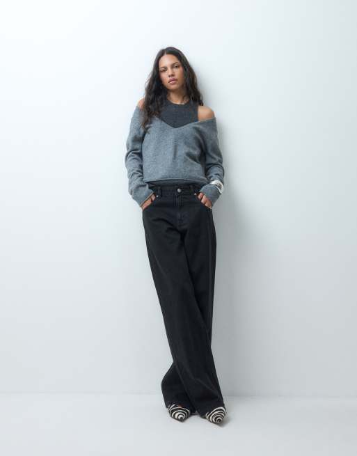 ASOS DESIGN oversized baggy boyfriend-jeans i sort, 3 af 5