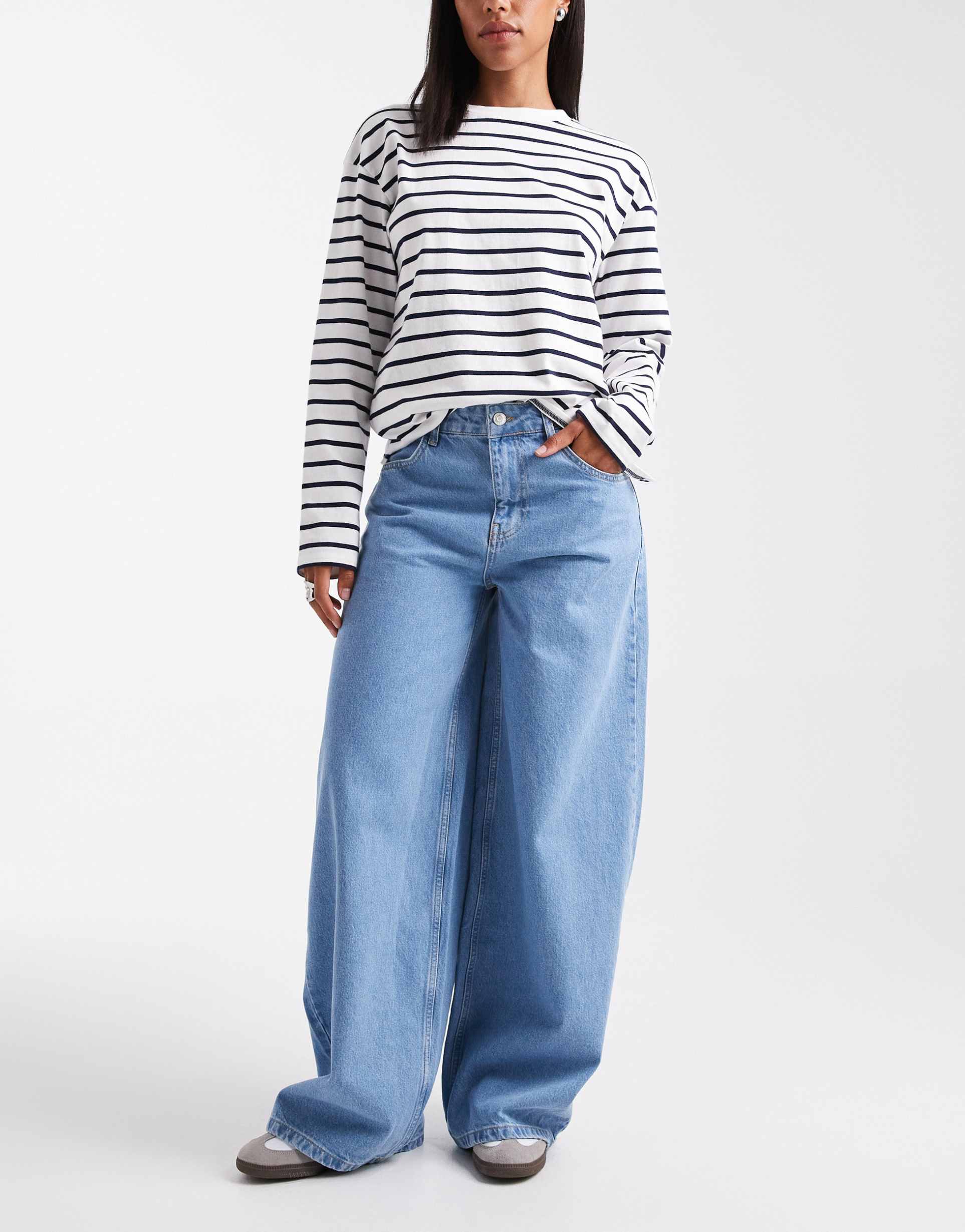 asos design oversized baggy boyfriend jeans in bleach