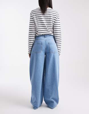 Asos Design Oversized Baggy Boyfriend Jeans In Blue