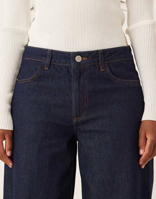 ASOS DESIGN oversized baggy boyfriend jeans with turn up hem in rinse wash, 5 of 5