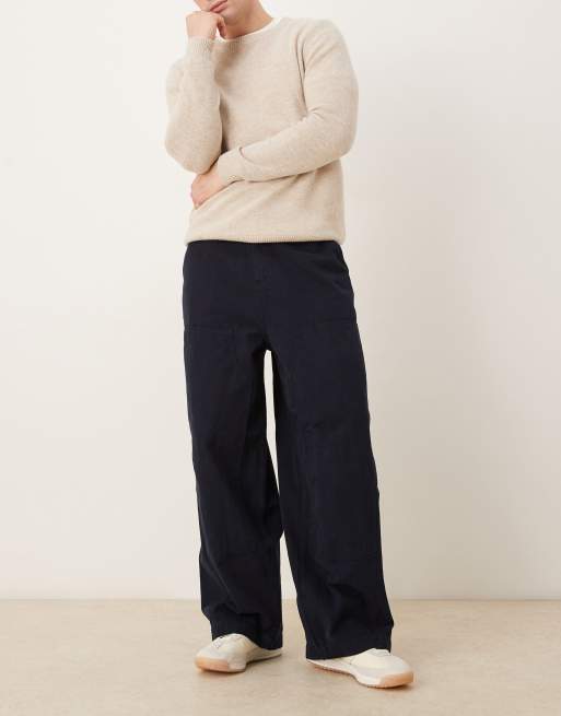 ASOS DESIGN - Oversized baggy broek met timmermansdetails in marineblauw, 2 van 5