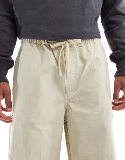 ASOS DESIGN oversized baggy cargo pants in beige ripstop | ASOS