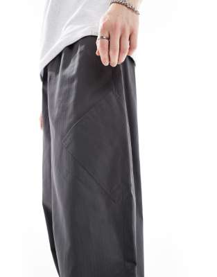 Asos Design Oversized Baggy Cargo Pants In Gray
