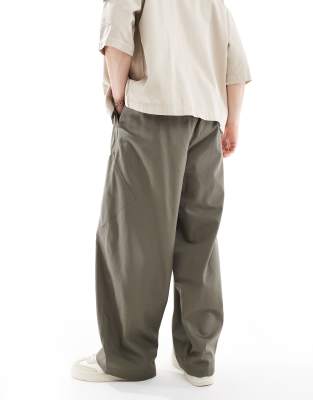 Asos Design Oversized Baggy Cargo Pants In Green