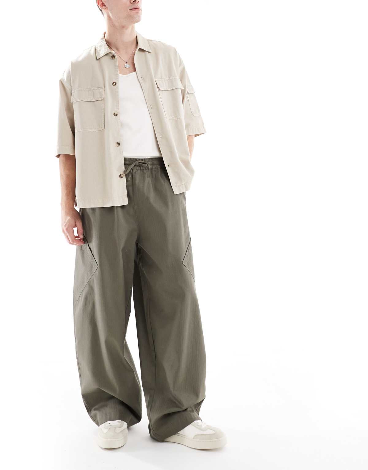 ASOS DESIGN oversized baggy cargo trousers in khaki
