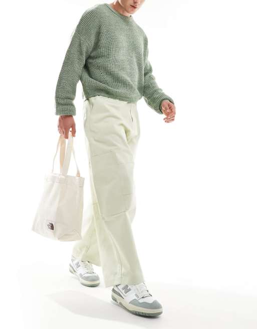 ASOS DESIGN - Oversized baggy cargobroek in ecru 