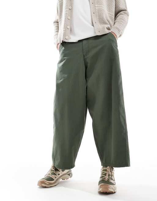 ASOS DESIGN oversized baggy chino in khaki , 3 of 5
