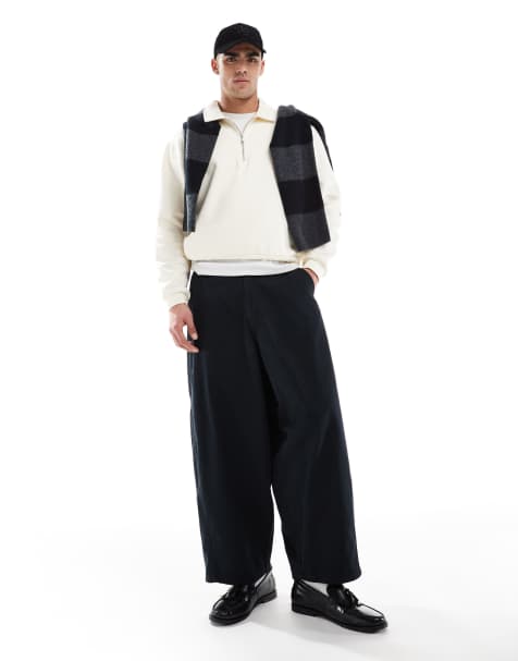 ASOS DESIGN oversized baggy chinos in black - view 1