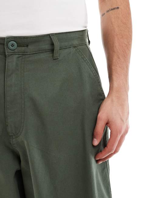 ASOS DESIGN oversized baggy chinos in khaki , 4 of 5