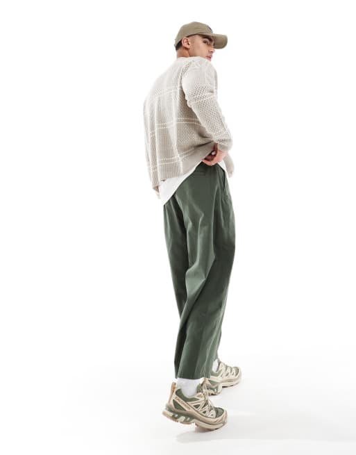 ASOS DESIGN oversized baggy chinos in khaki , 5 of 5
