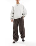 [ASOS DESIGN] ASOS DESIGN oversized baggy cord pants with pleats in brown W36 L32 BROWN