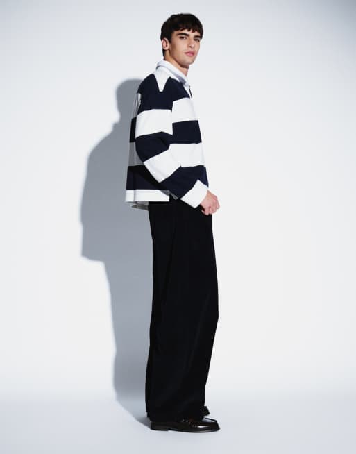 ASOS DESIGN oversized baggy corduroy broek in zwart, 4 van 5