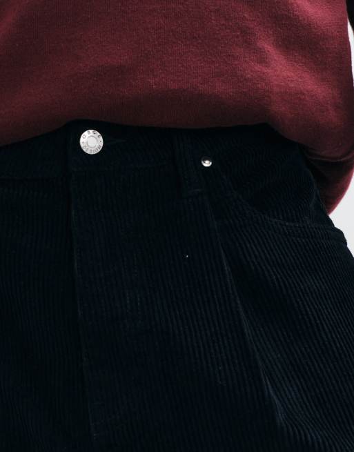ASOS DESIGN oversized baggy corduroy pants in black, 4 of 5