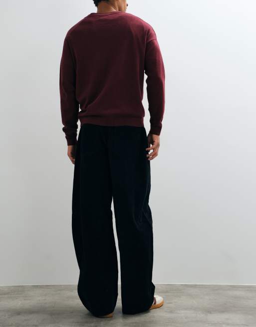ASOS DESIGN oversized baggy corduroy trousers in black, 5 of 5