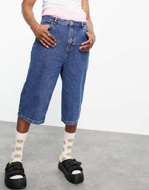 Oversized denim sales short