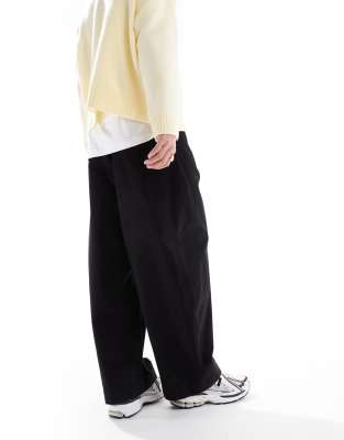 Asos Design Oversized Baggy Fit Canvas Pants In Black