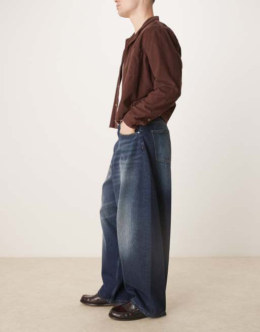 ASOS DESIGN oversized baggy fit jeans in wash black