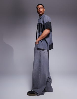 Asos Design Oversized Baggy Fit Jeans In Gray