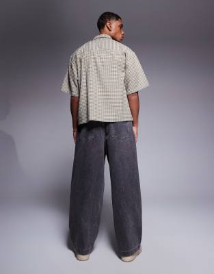 ASOS DESIGN oversized baggy fit jeans in washed grey 