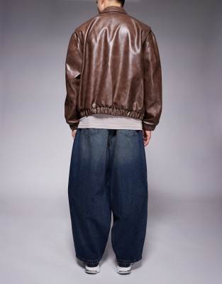 Asos Design Oversized Baggy Fit Jeans With Vintage Tint In Blue