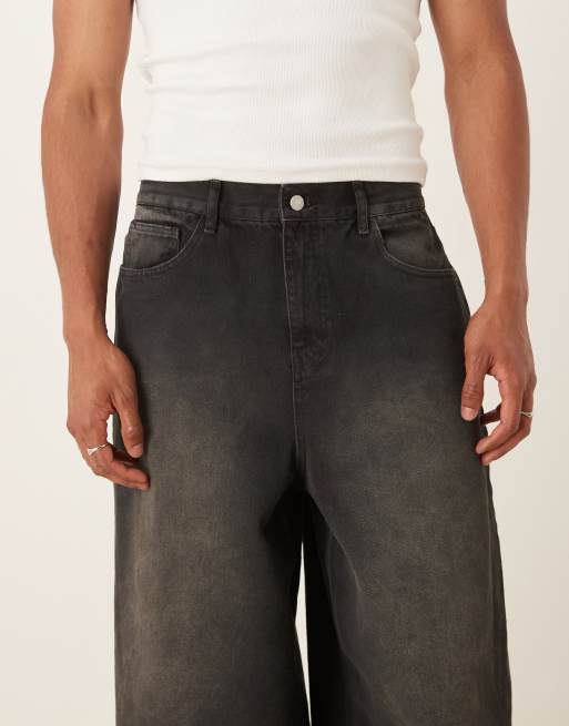 ASOS DESIGN oversized baggy jeans in black wash with brown tint