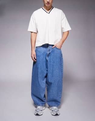 [ASOS DESIGN] ASOS DESIGN oversized baggy jeans in light wash blue W32 L30 Light wash blue