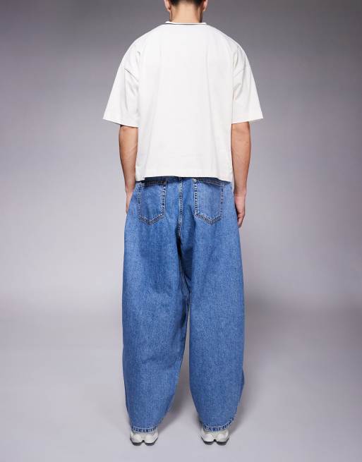 ASOS DESIGN oversized baggy jeans in light wash blue 
