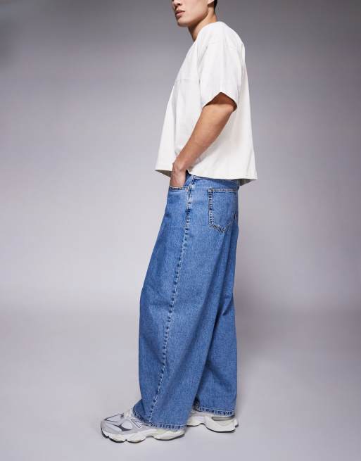 ASOS DESIGN oversized baggy jeans in light wash blue 