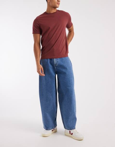ASOS DESIGN oversized baggy jeans in mid wash blue