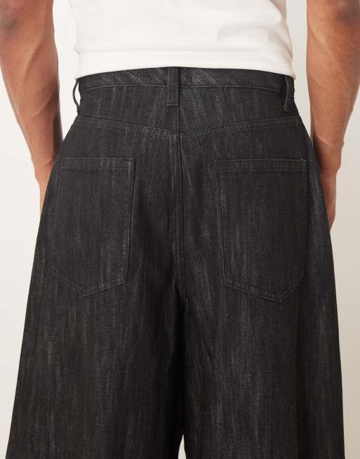 ASOS DESIGN oversized baggy jeans in rinse washed black - part of a set