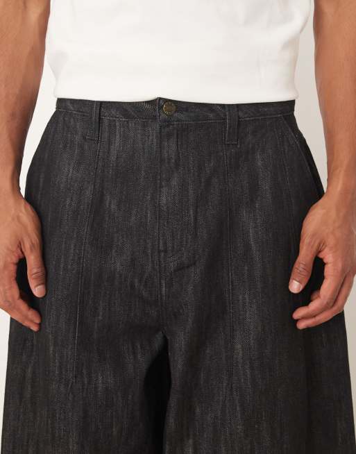 ASOS DESIGN oversized baggy jeans in rinse washed black - part of a set