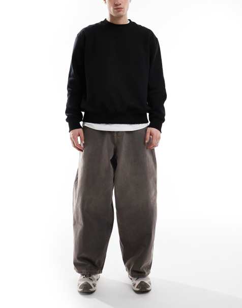 ASOS DESIGN oversized baggy jeans in washed black - view 1