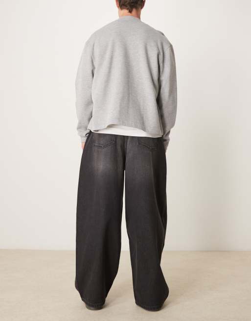 ASOS DESIGN oversized baggy jeans in washed black