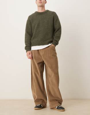 Asos Design Oversized Baggy Pants In Brown
