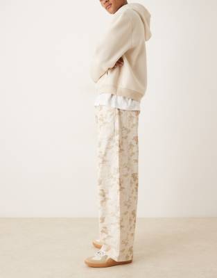 Asos Design Oversized Baggy Pants In Neutral