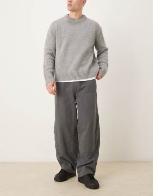 Asos Design Oversized Baggy Pants In Gray