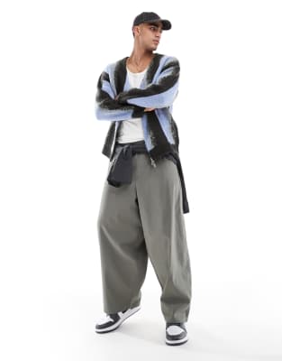 Asos Design Oversized Baggy Pants In Gray