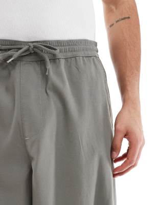 Asos Design Oversized Baggy Pants In Gray