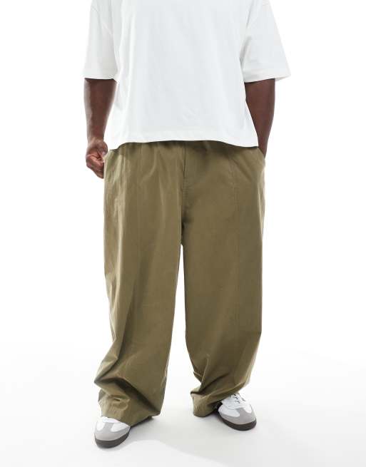 ASOS DESIGN oversized baggy trousers in khaki