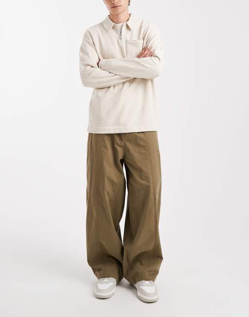 ASOS DESIGN oversized baggy trousers in khaki