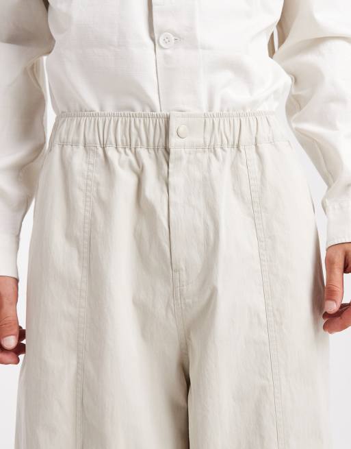 ASOS DESIGN oversized baggy trousers in stone