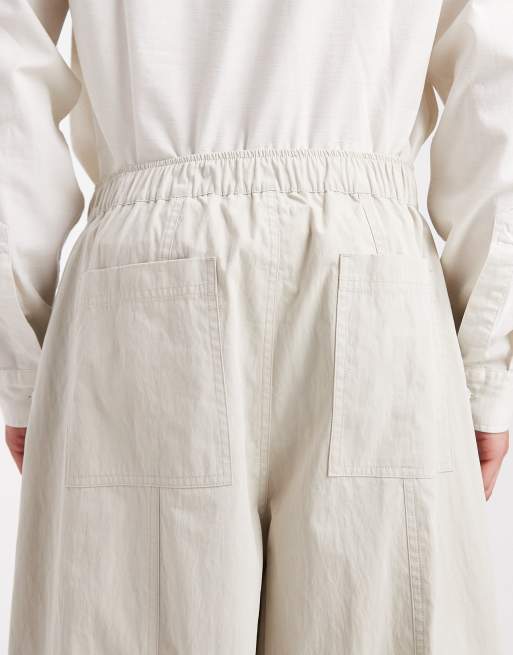 ASOS DESIGN oversized baggy trousers in stone