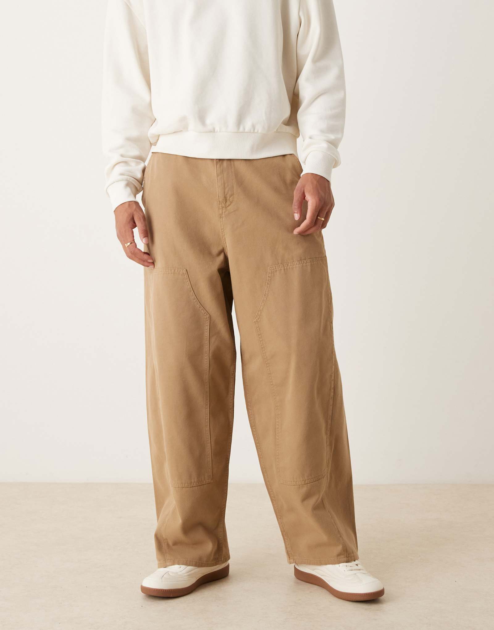  Брюки оверсайз ASOS DESIGN светло-коричневые